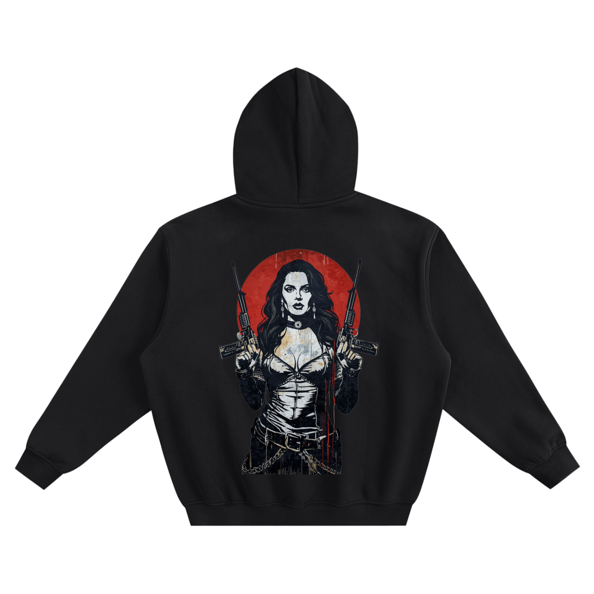 Women Guns Fleeced Boxy Hoodie