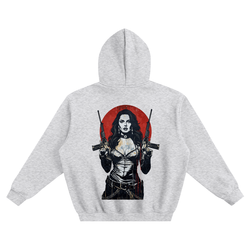 Women Guns Fleeced Boxy Hoodie