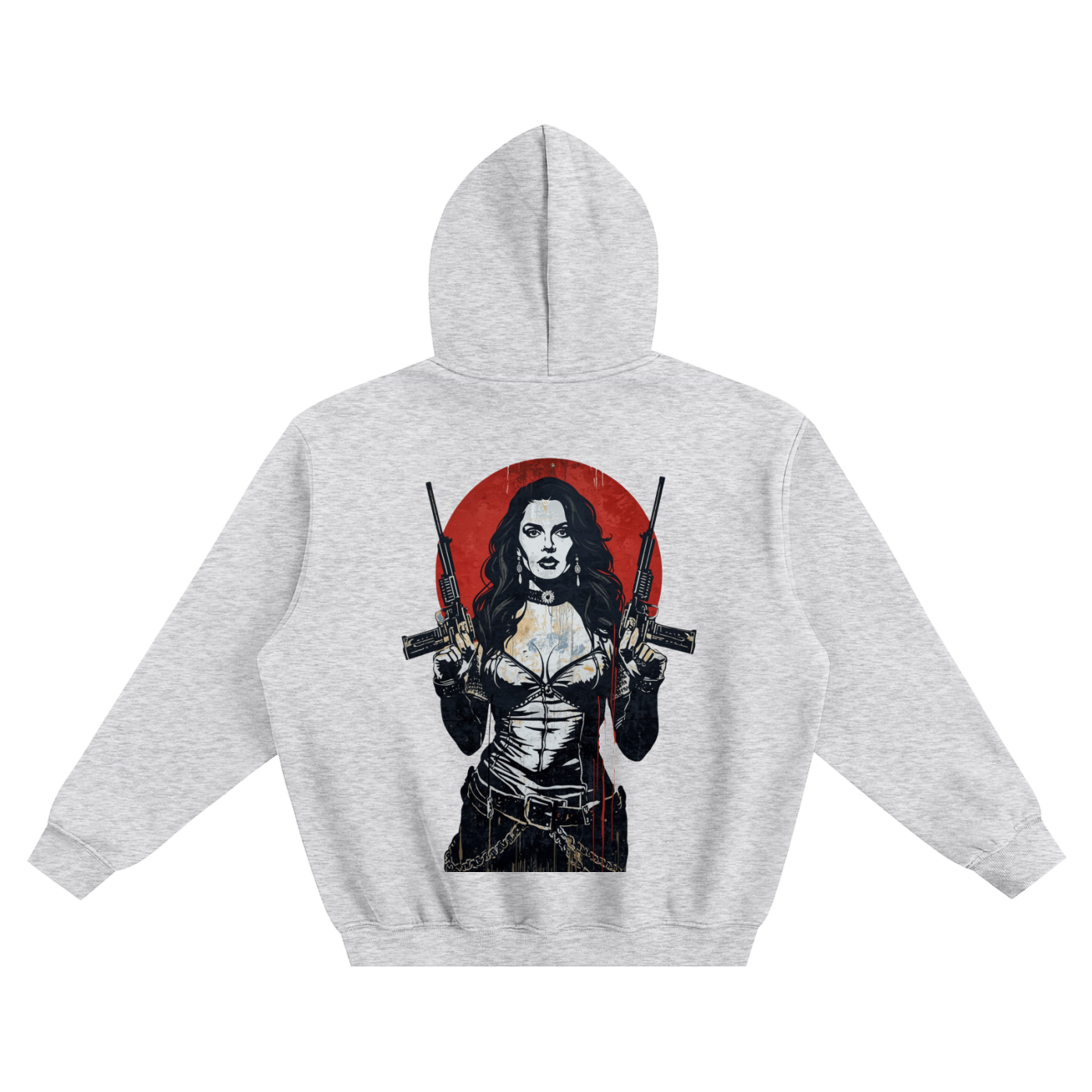 Women Guns Fleeced Boxy Hoodie